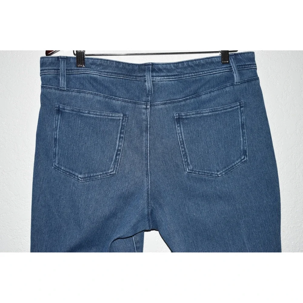 Coldwater Creek 14 Natural Fit Crop Jeans Stretch Blue Denim Capri Pant 5-Pocket